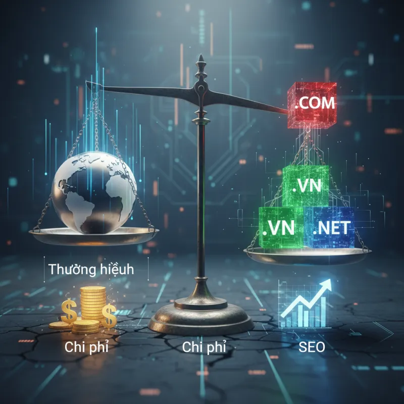 So sánh chi tiết .com, .vn, .net: Đặt lên bàn cân SEO, Chi phí và Thương hiệu